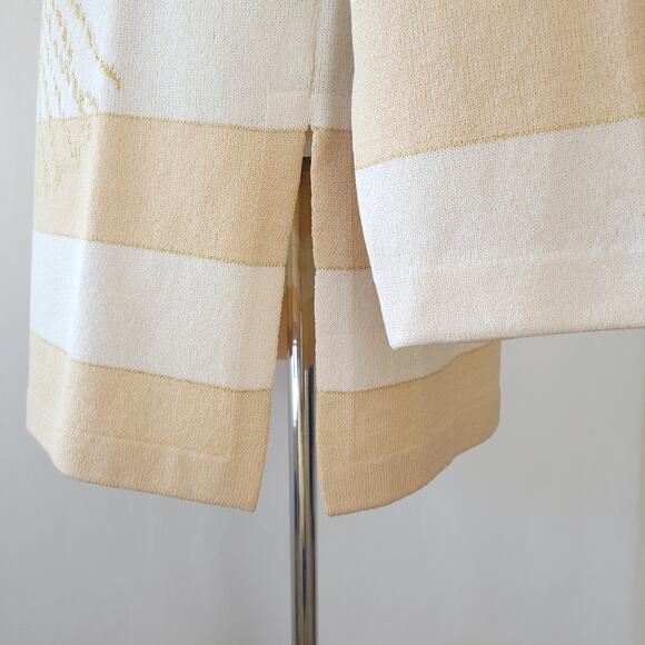 St. John Collection Nautical Sweater Gold Striped Vintage Rope Small - Picture 6 of 13